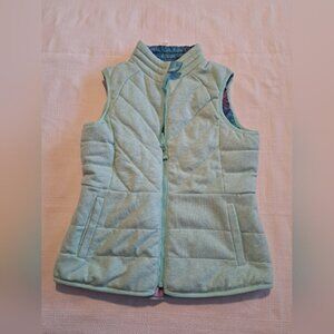 Athleta Girl size Medium or 8-10 reversible vest, warm, EUC teal blue purple EUC